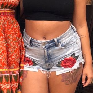 American eagle high rise denim shorts